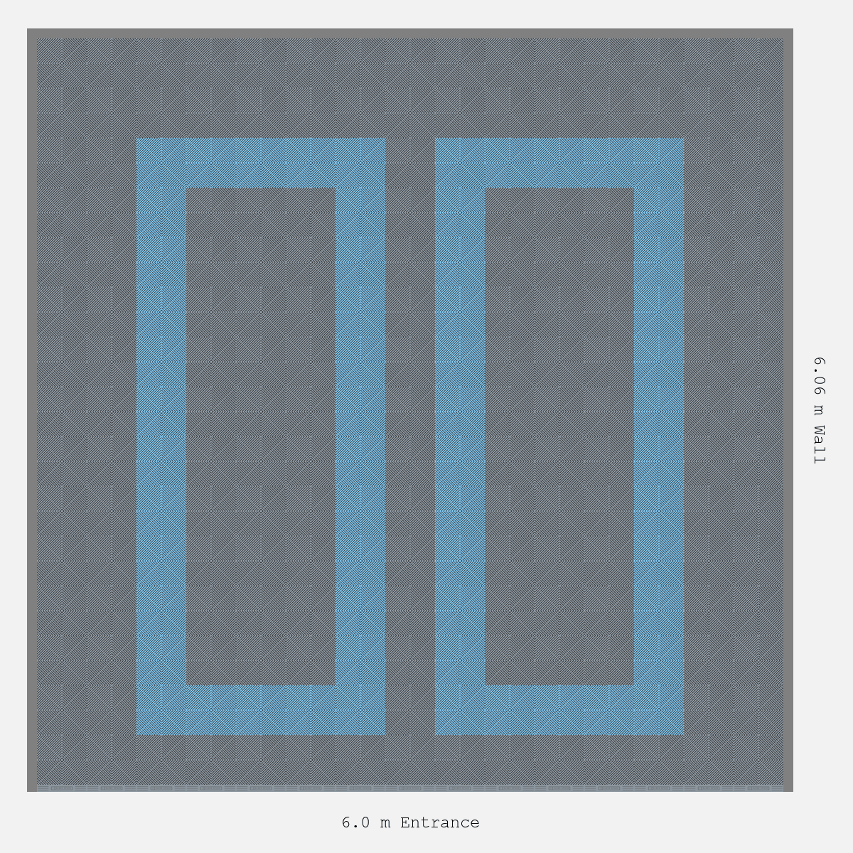 ULTRAGRID Parking Bay Plain Infill Design Base: Silver Grey - Outline: Gulf Blue - Infill: Silver Grey
