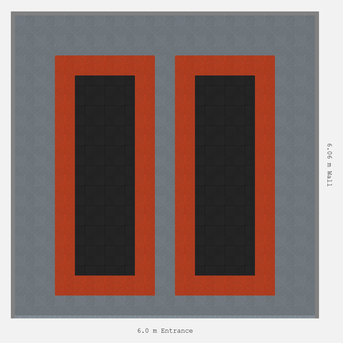 ULTRAGRID Parking Bay Plain Infill Design Base: Silver Grey - Outline: Lava Orange - Infill: Jet Black