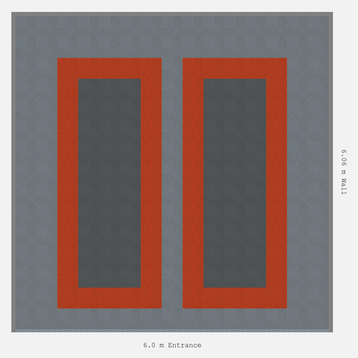 ULTRAGRID Parking Bay Plain Infill Design Base: Silver Grey - Outline: Lava Orange - Infill: Space Grey