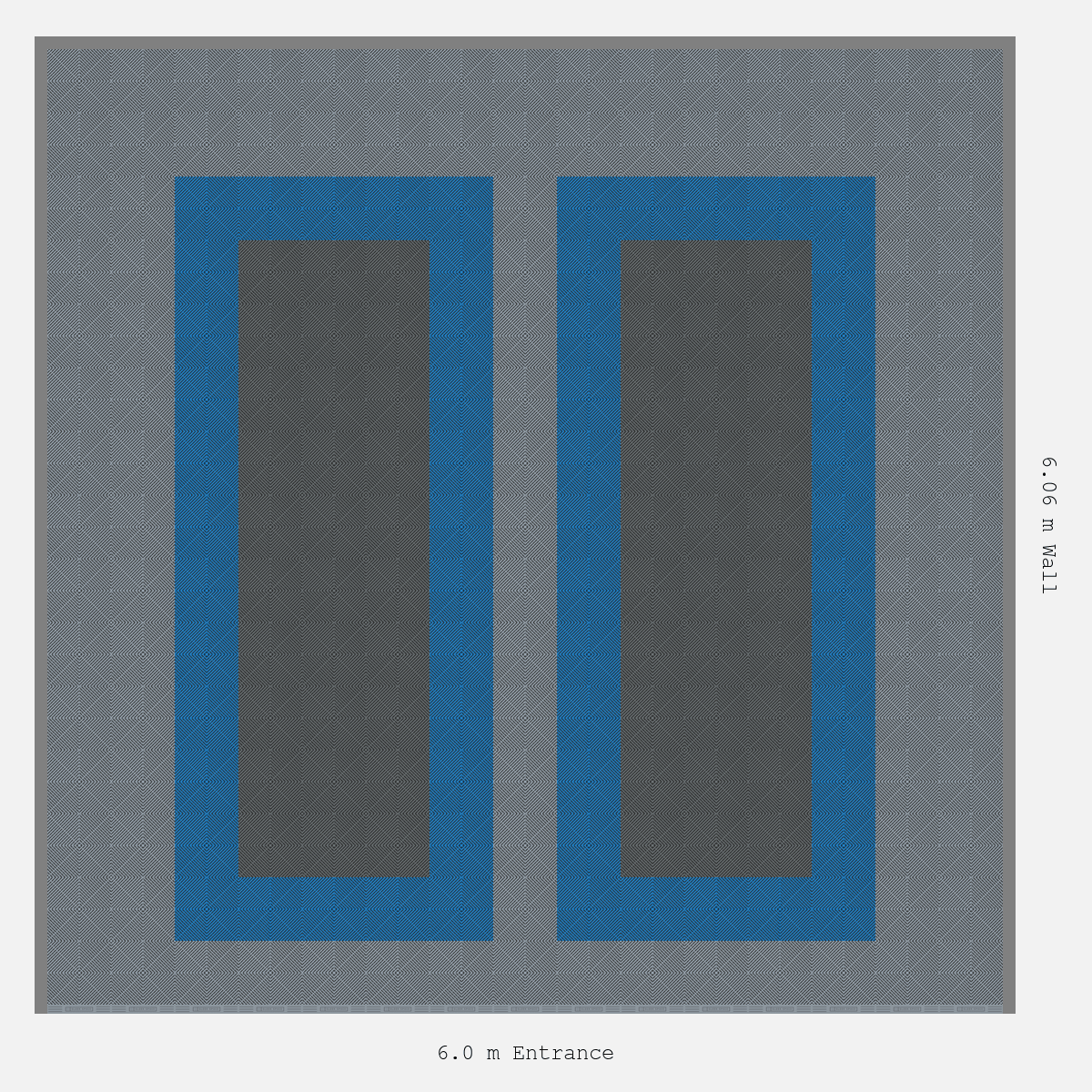 ULTRAGRID Parking Bay Plain Infill Design Base: Silver Grey - Outline: Riviera Blue - Infill: Space Grey