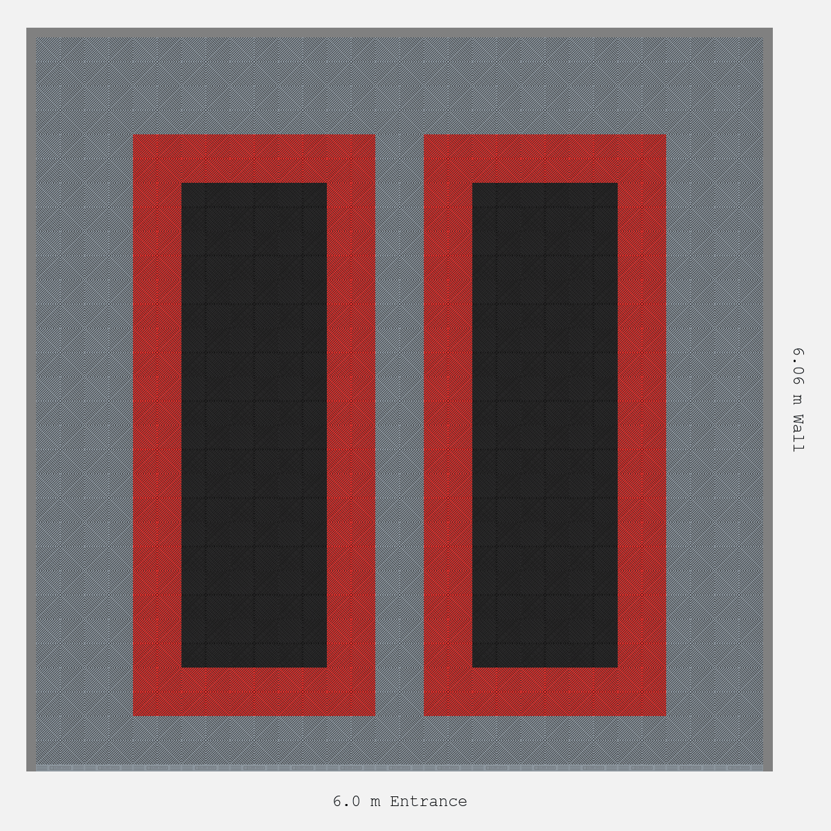 ULTRAGRID Parking Bay Plain Infill Design Base: Silver Grey - Outline: Rosso Red - Infill: Jet Black