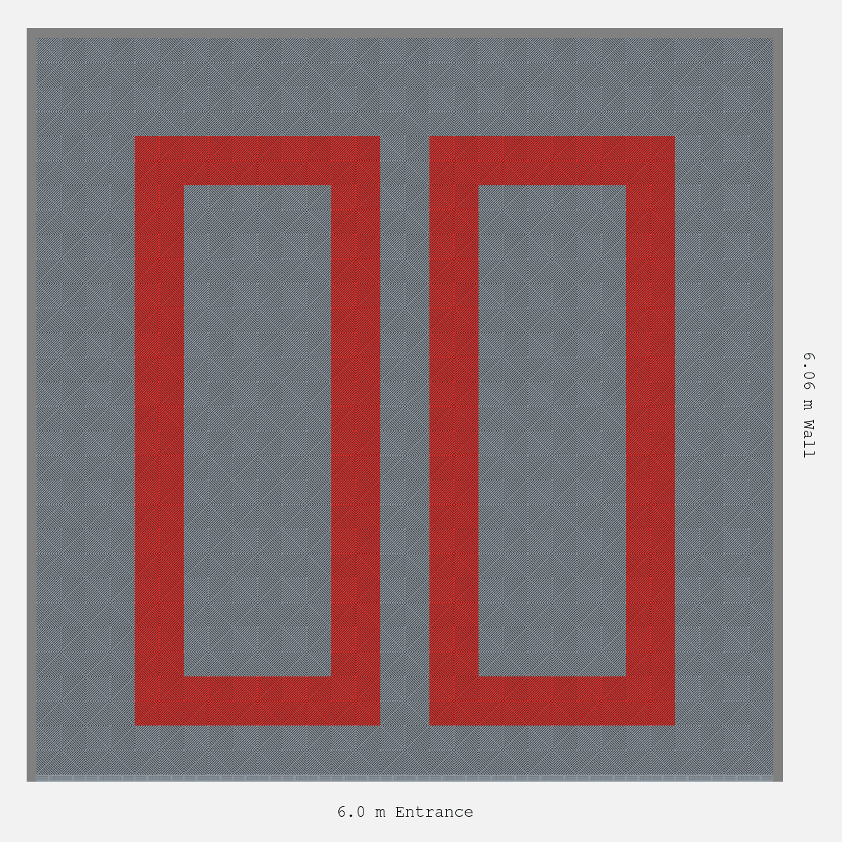 ULTRAGRID Parking Bay Plain Infill Design Base: Silver Grey - Outline: Rosso Red - Infill: Silver Grey