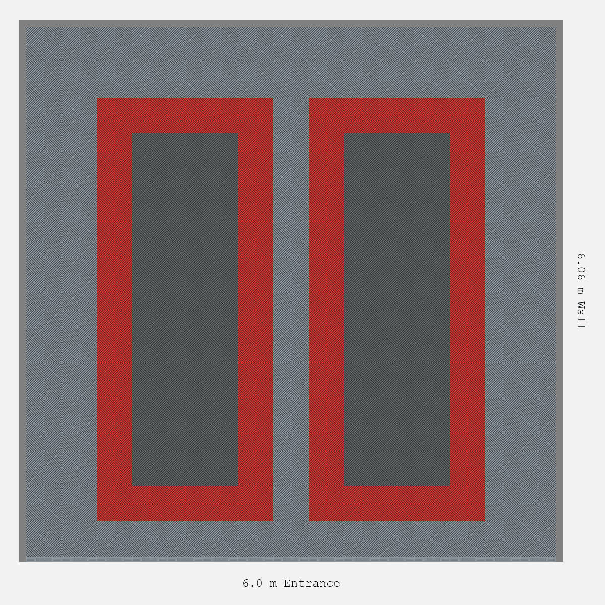 ULTRAGRID Parking Bay Plain Infill Design Base: Silver Grey - Outline: Rosso Red - Infill: Space Grey