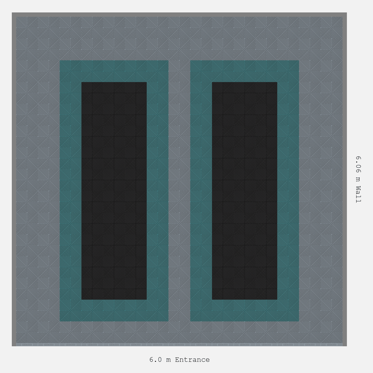 ULTRAGRID Parking Bay Plain Infill Design Base: Silver Grey - Outline: Turbo Teal - Infill: Jet Black