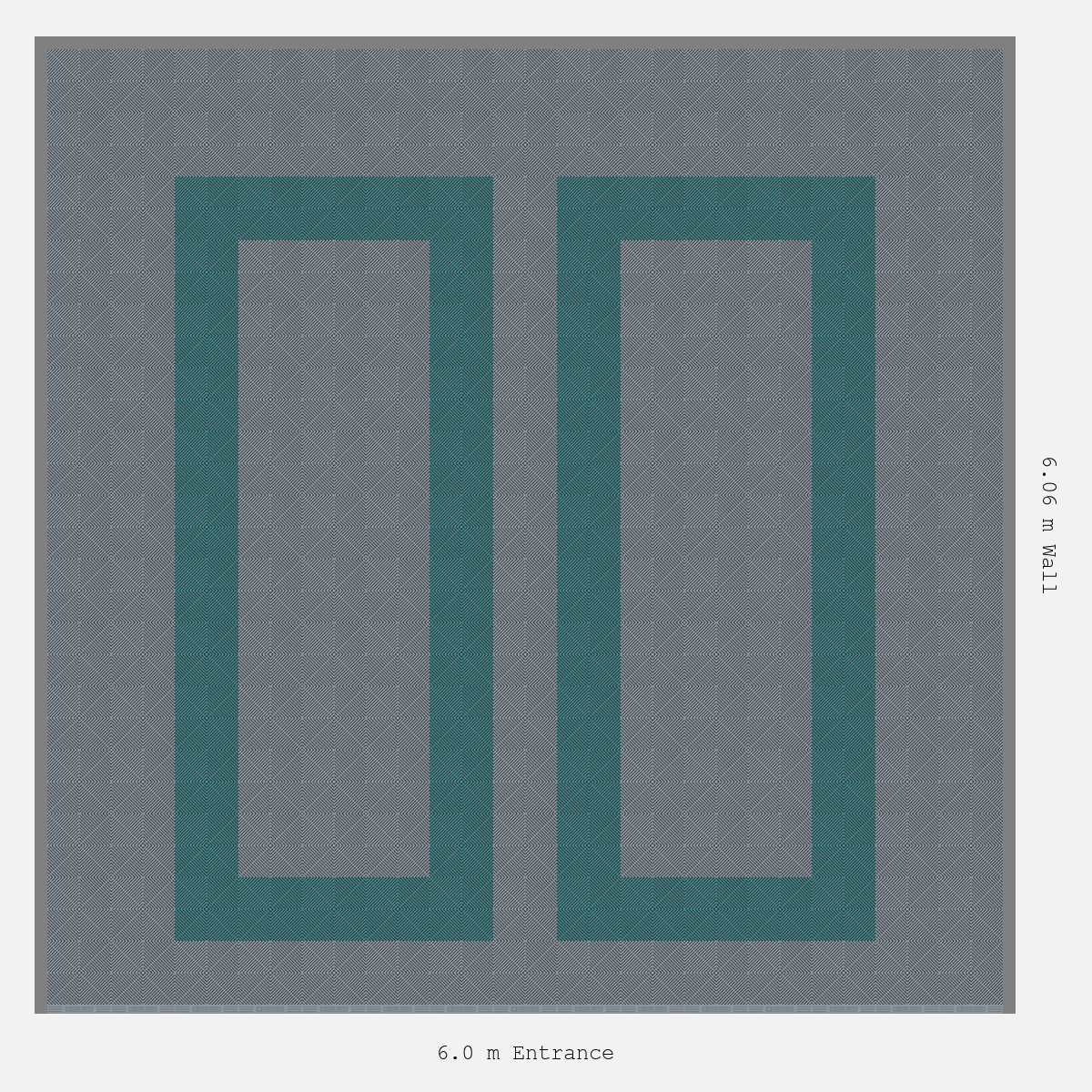 ULTRAGRID Parking Bay Plain Infill Design Base: Silver Grey - Outline: Turbo Teal - Infill: Silver Grey