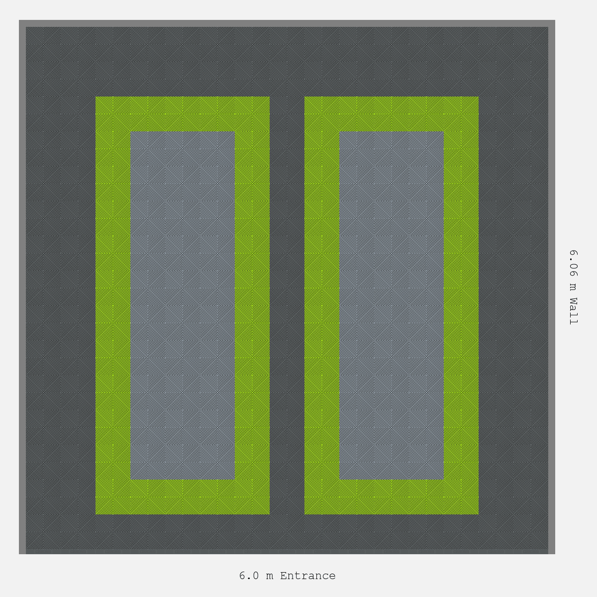 ULTRAGRID Parking Bay Plain Infill Design Base: Space Grey - Outline: Electric Green - Infill: Silver Grey