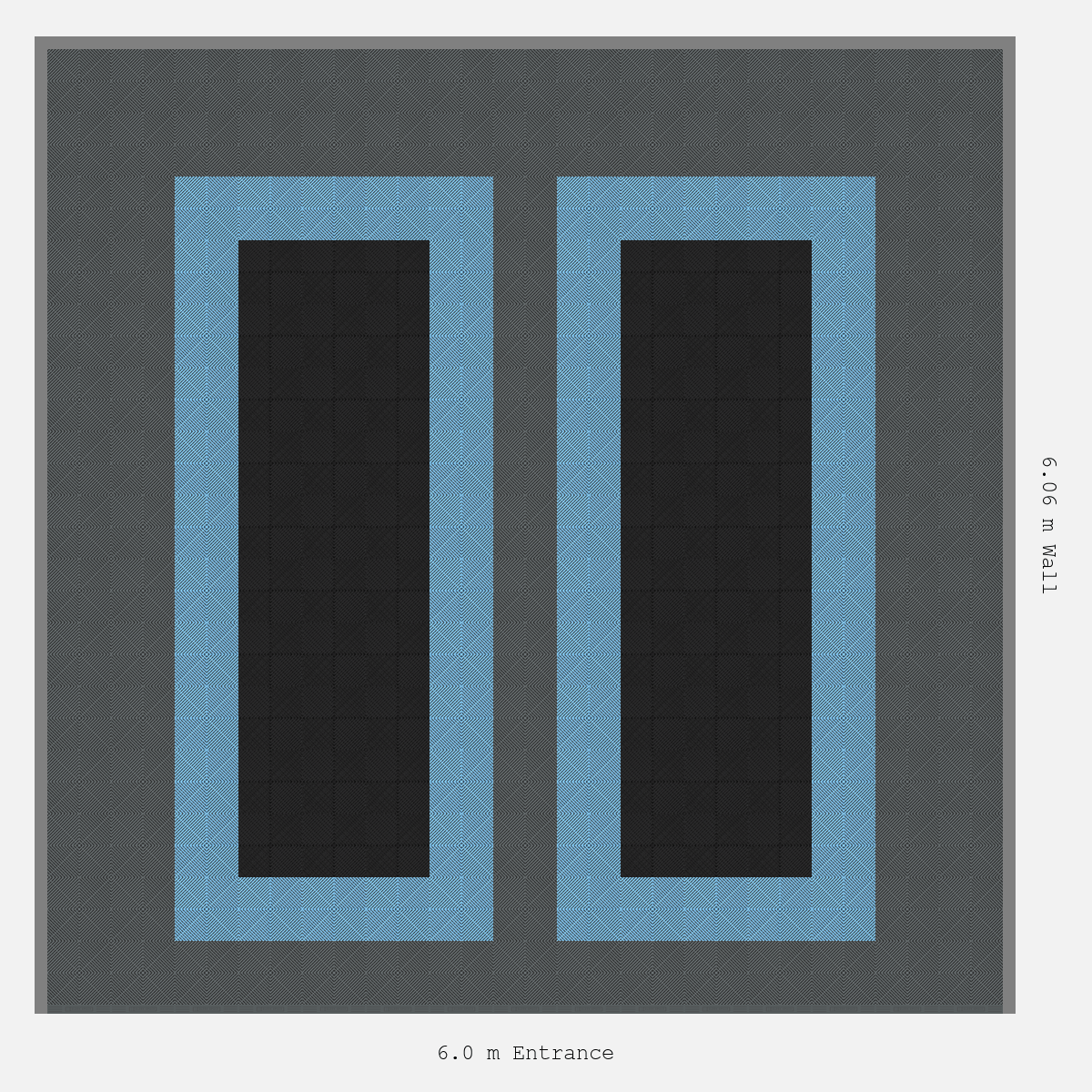 ULTRAGRID Parking Bay Plain Infill Design Base: Space Grey - Outline: Gulf Blue - Infill: Jet Black