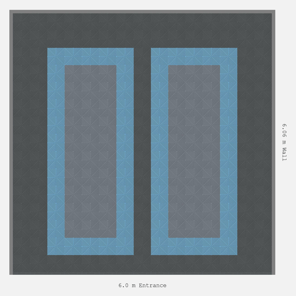 ULTRAGRID Parking Bay Plain Infill Design Base: Space Grey - Outline: Gulf Blue - Infill: Silver Grey