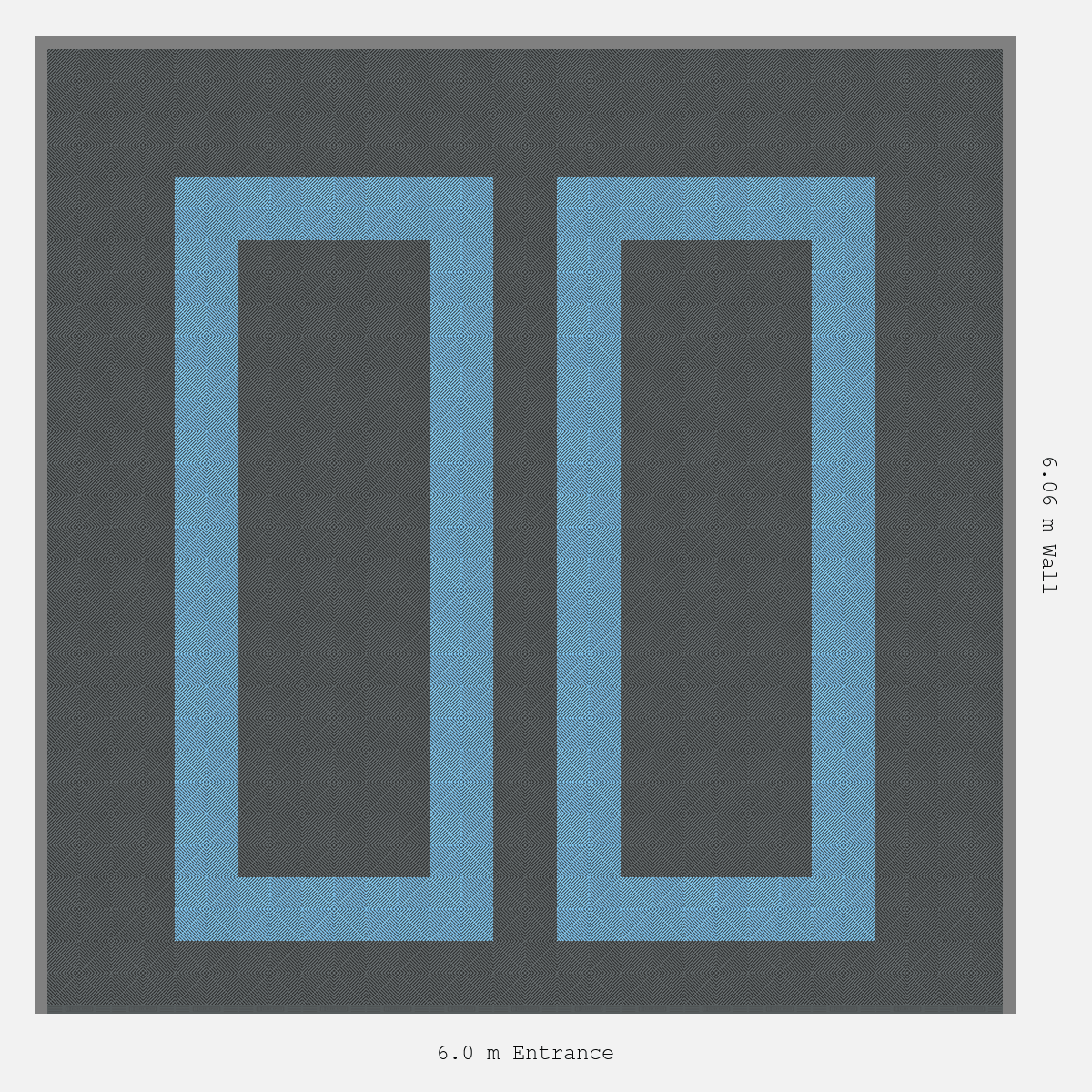 ULTRAGRID Parking Bay Plain Infill Design Base: Space Grey - Outline: Gulf Blue - Infill: Space Grey