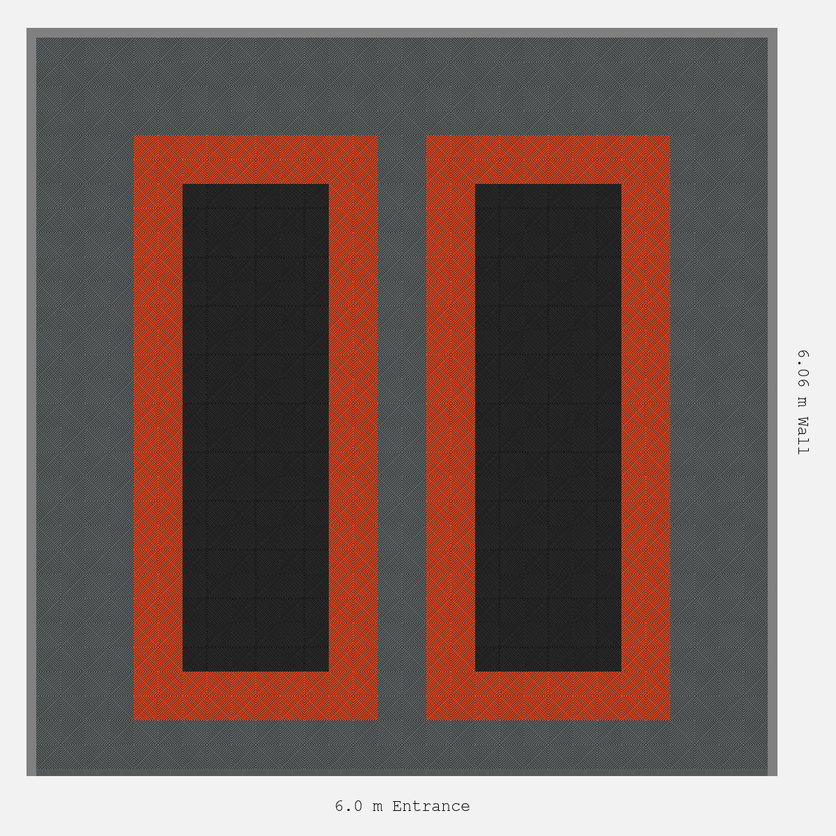 ULTRAGRID Parking Bay Plain Infill Design Base: Space Grey - Outline: Lava Orange - Infill: Jet Black