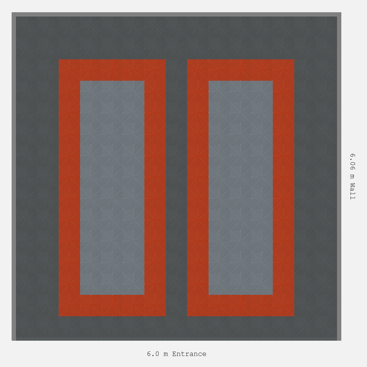 ULTRAGRID Parking Bay Plain Infill Design Base: Space Grey - Outline: Lava Orange - Infill: Silver Grey