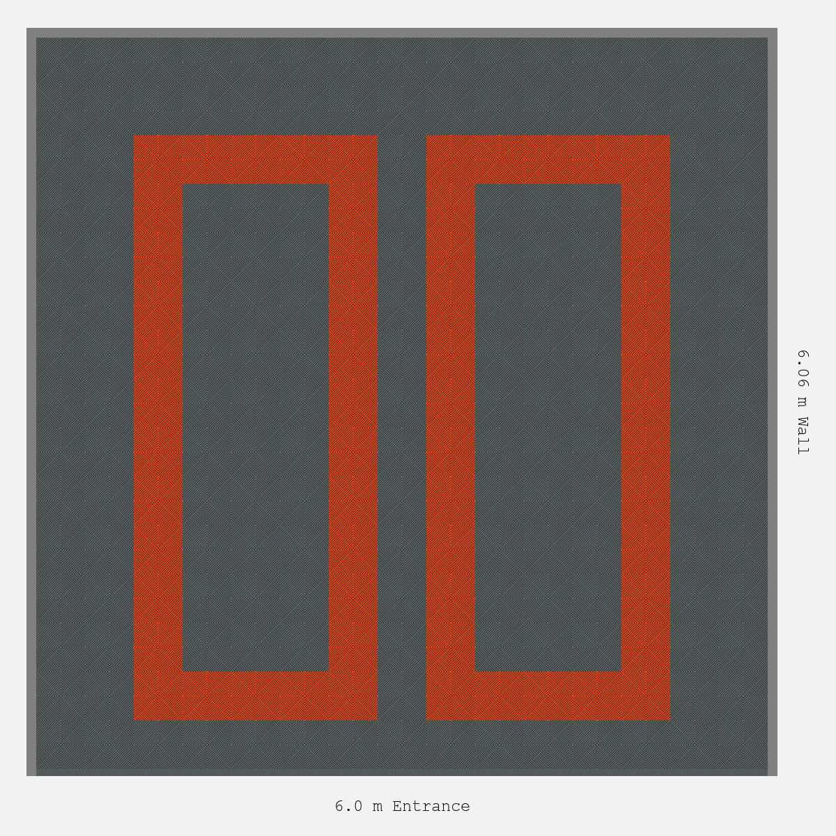 ULTRAGRID Parking Bay Plain Infill Design Base: Space Grey - Outline: Lava Orange - Infill: Space Grey