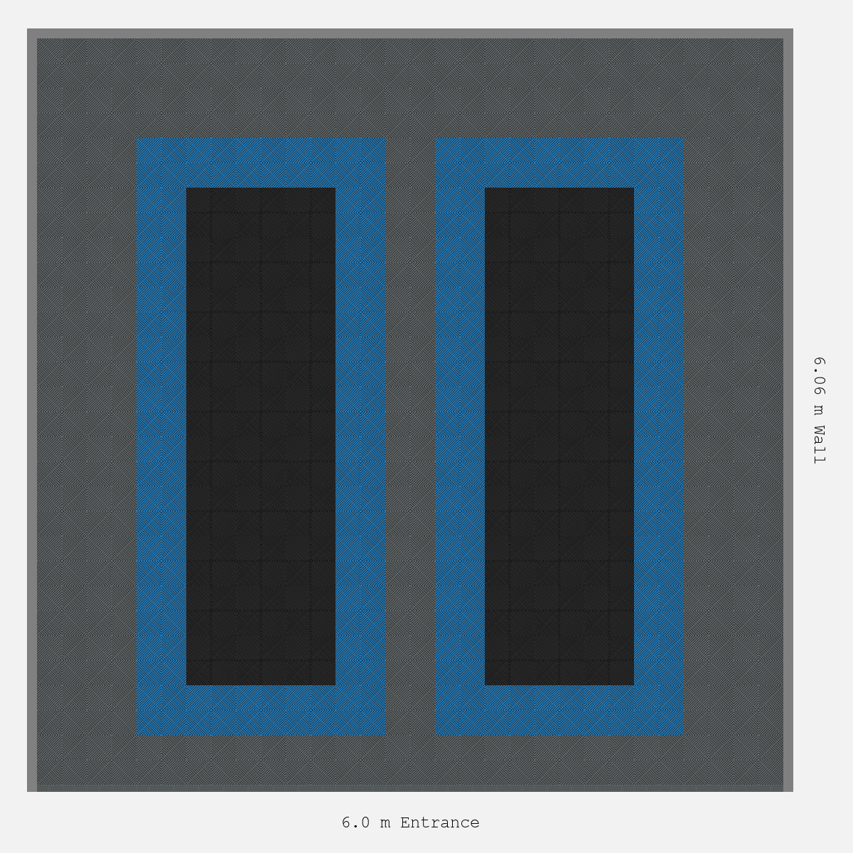 ULTRAGRID Parking Bay Plain Infill Design Base: Space Grey - Outline: Riviera Blue - Infill: Jet Black