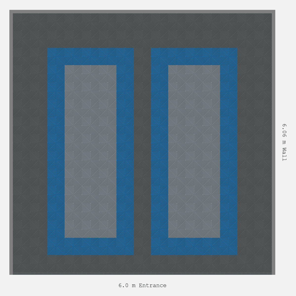 ULTRAGRID Parking Bay Plain Infill Design Base: Space Grey - Outline: Riviera Blue - Infill: Silver Grey