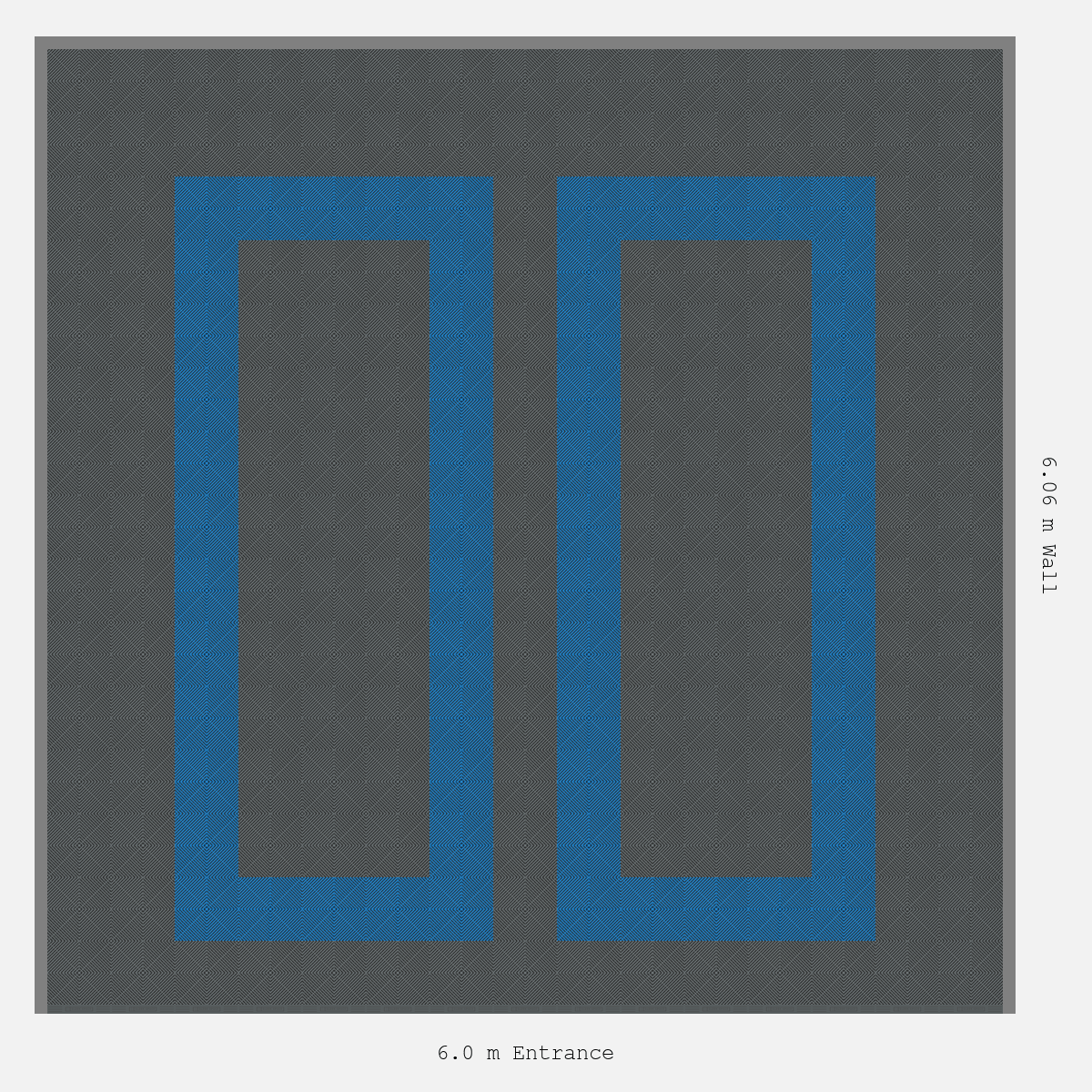 ULTRAGRID Parking Bay Plain Infill Design Base: Space Grey - Outline: Riviera Blue - Infill: Space Grey