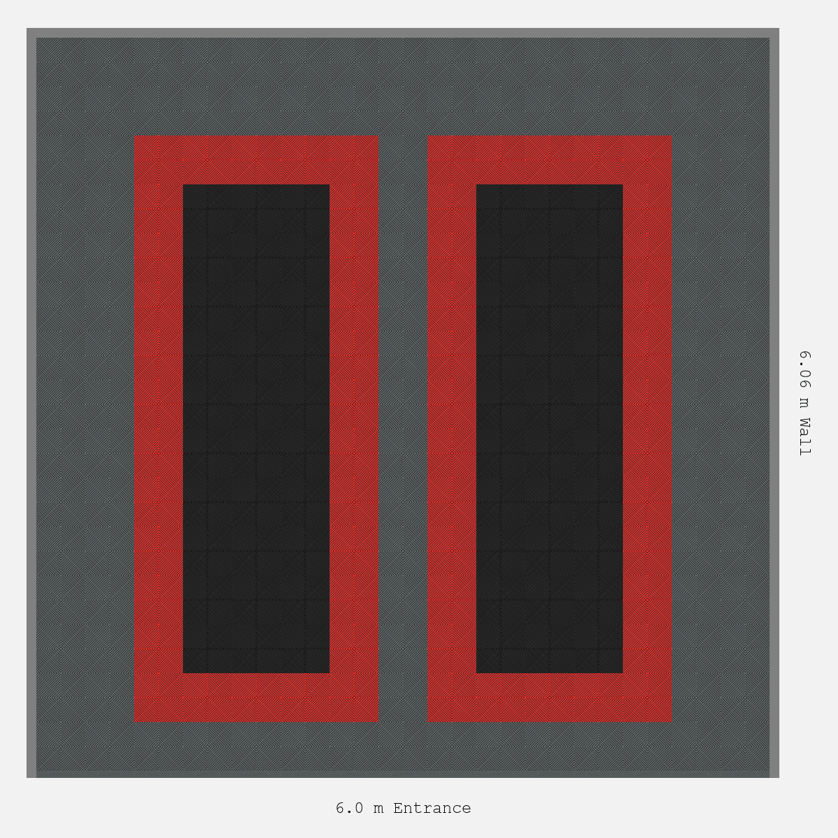 ULTRAGRID Parking Bay Plain Infill Design Base: Space Grey - Outline: Rosso Red - Infill: Jet Black