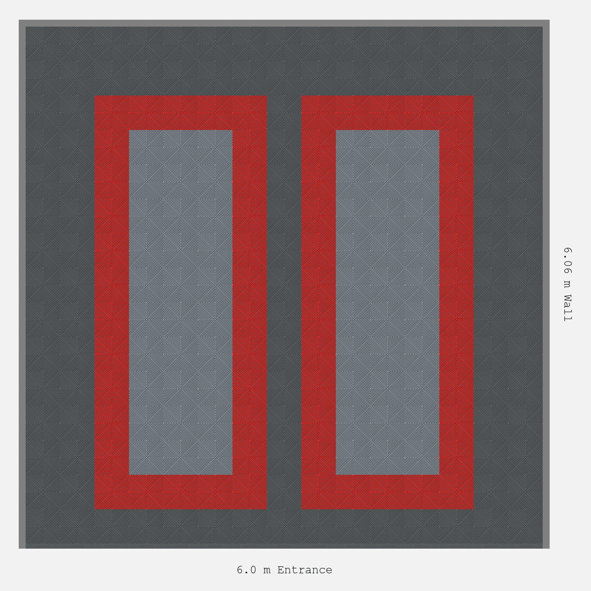 ULTRAGRID Parking Bay Plain Infill Design Base: Space Grey - Outline: Rosso Red - Infill: Silver Grey
