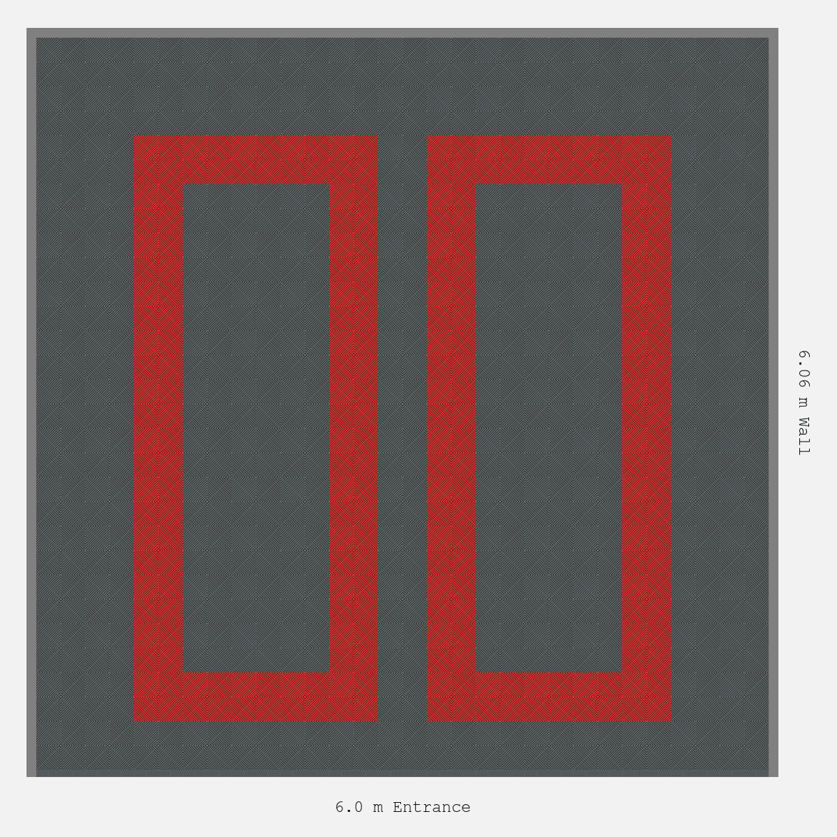 ULTRAGRID Parking Bay Plain Infill Design Base: Space Grey - Outline: Rosso Red - Infill: Space Grey