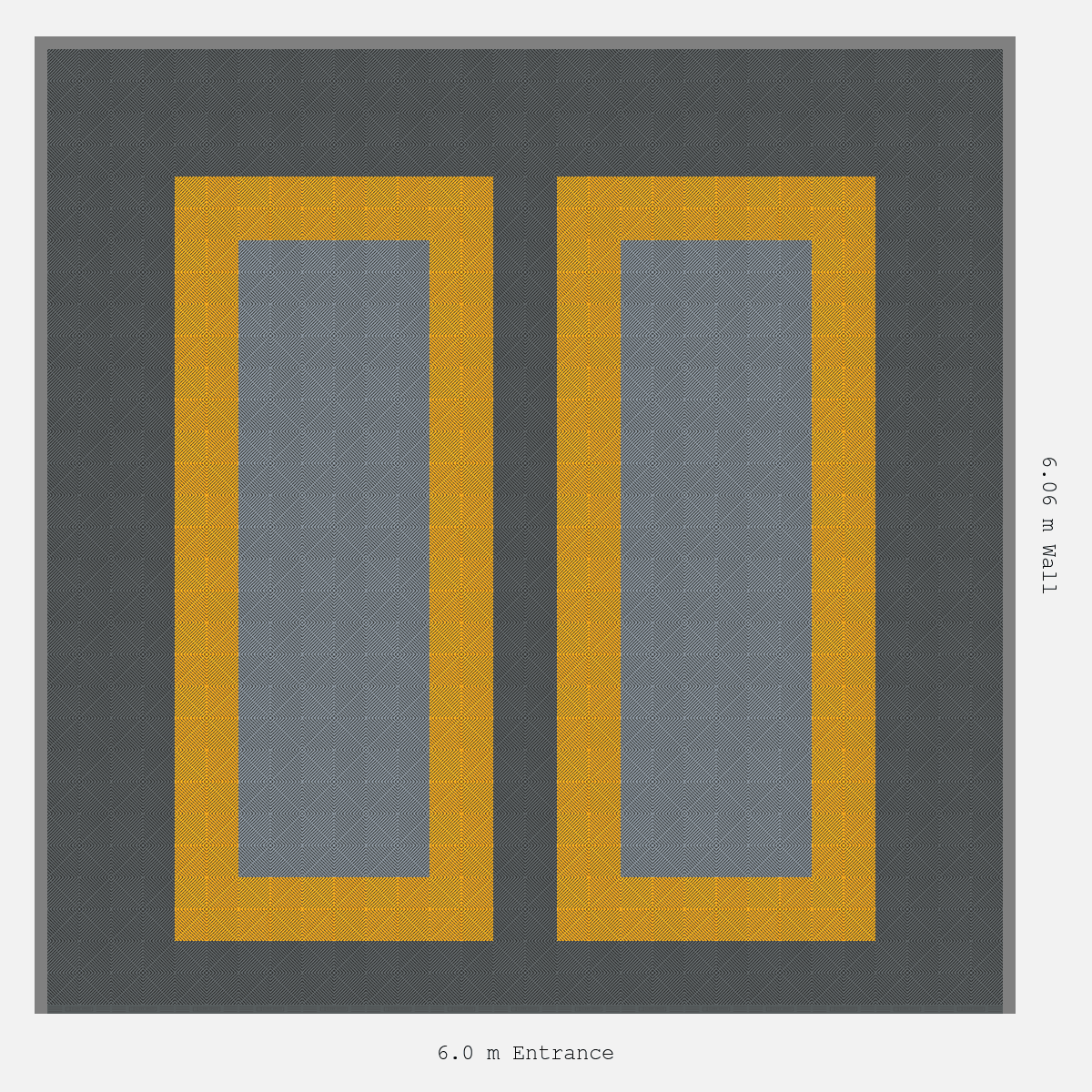 ULTRAGRID Parking Bay Plain Infill Design Base: Space Grey - Outline: Speed Yellow - Infill: Silver Grey