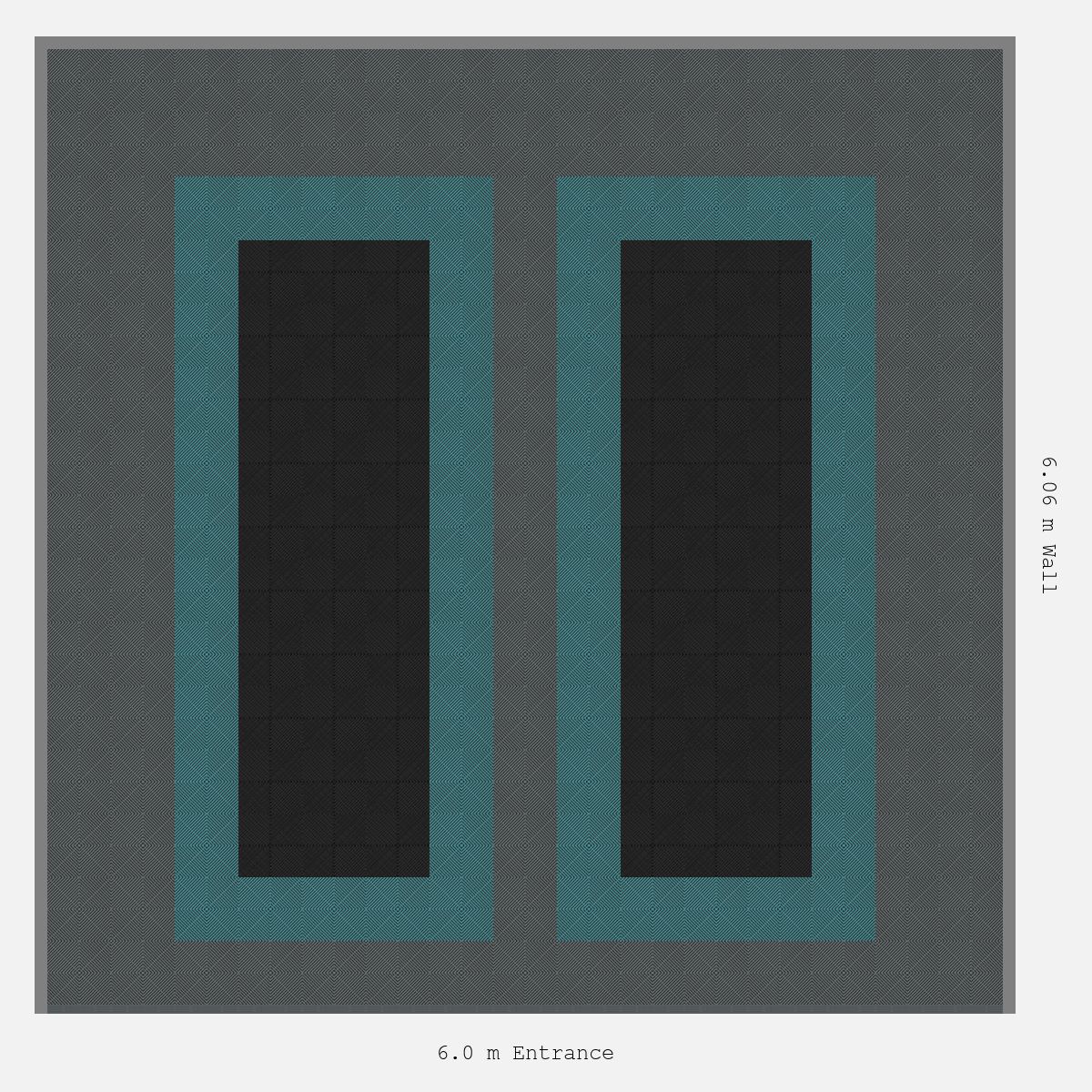 ULTRAGRID Parking Bay Plain Infill Design Base: Space Grey - Outline: Turbo Teal - Infill: Jet Black