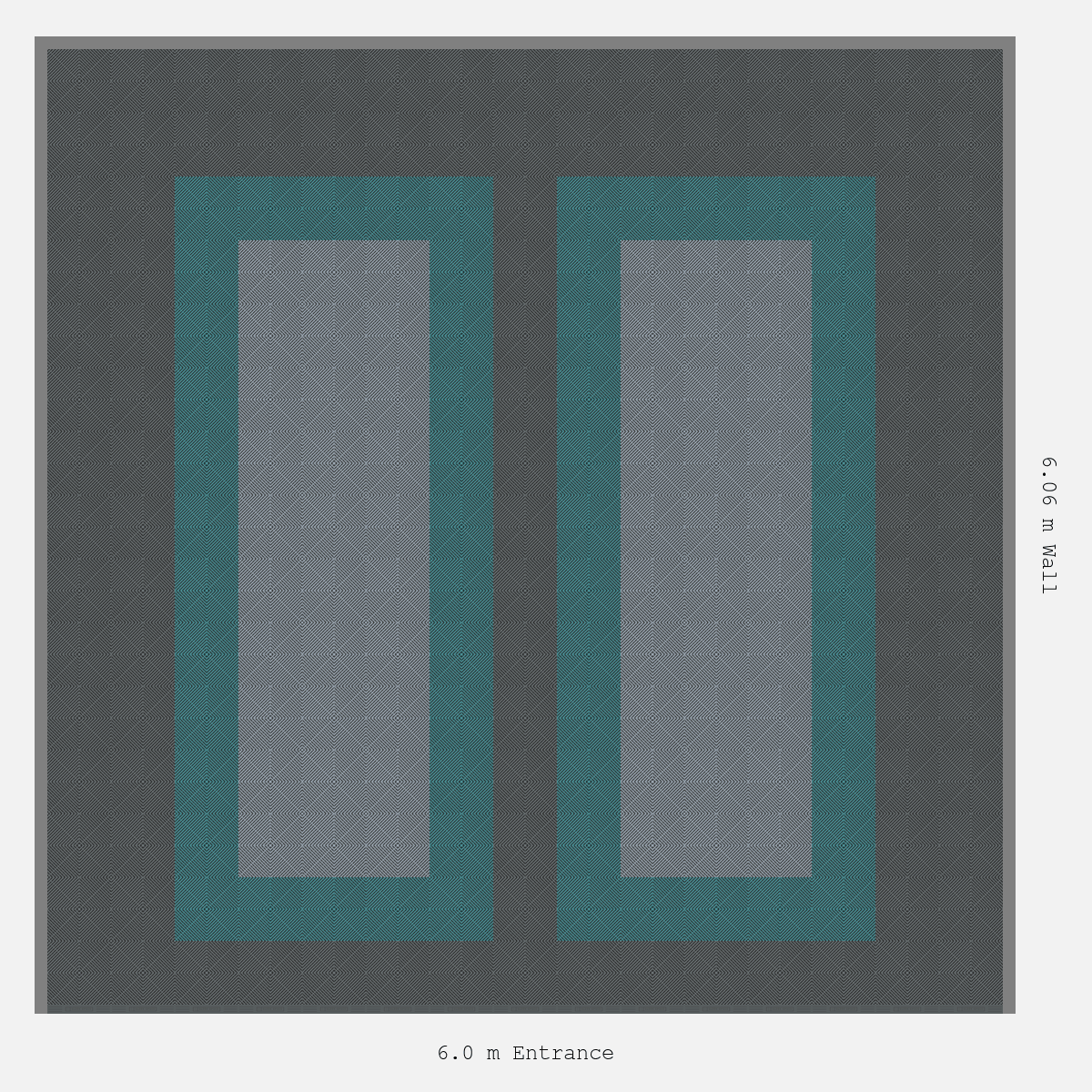 ULTRAGRID Parking Bay Plain Infill Design Base: Space Grey - Outline: Turbo Teal - Infill: Silver Grey