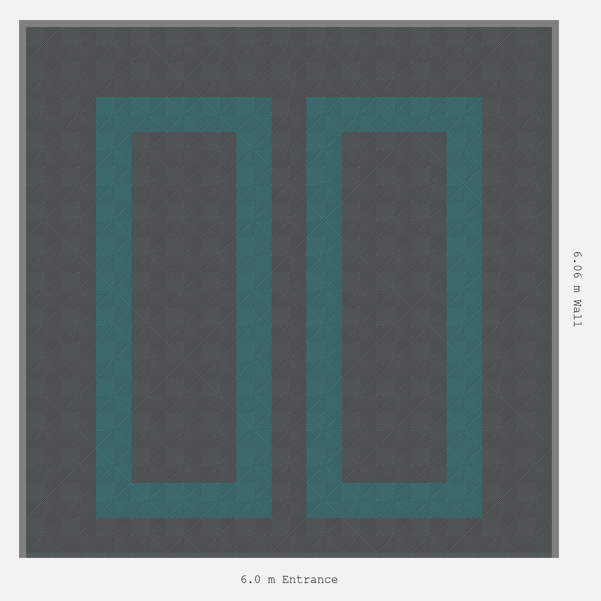 ULTRAGRID Parking Bay Plain Infill Design Base: Space Grey - Outline: Turbo Teal - Infill: Space Grey