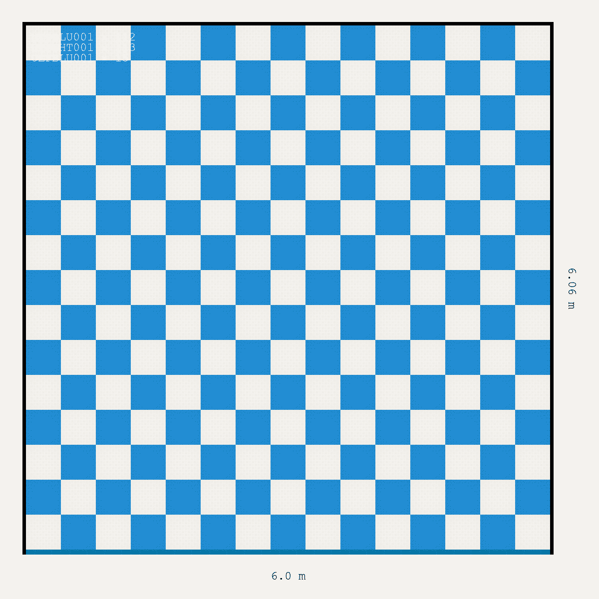 ULTRATUFF Chequer Design Alpine White Accent Riviera Blue