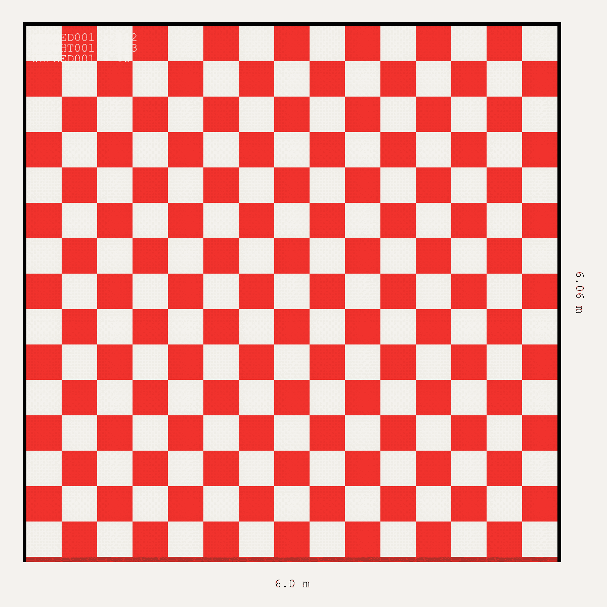 ULTRATUFF Chequer Design Alpine White Accent Rosso Red