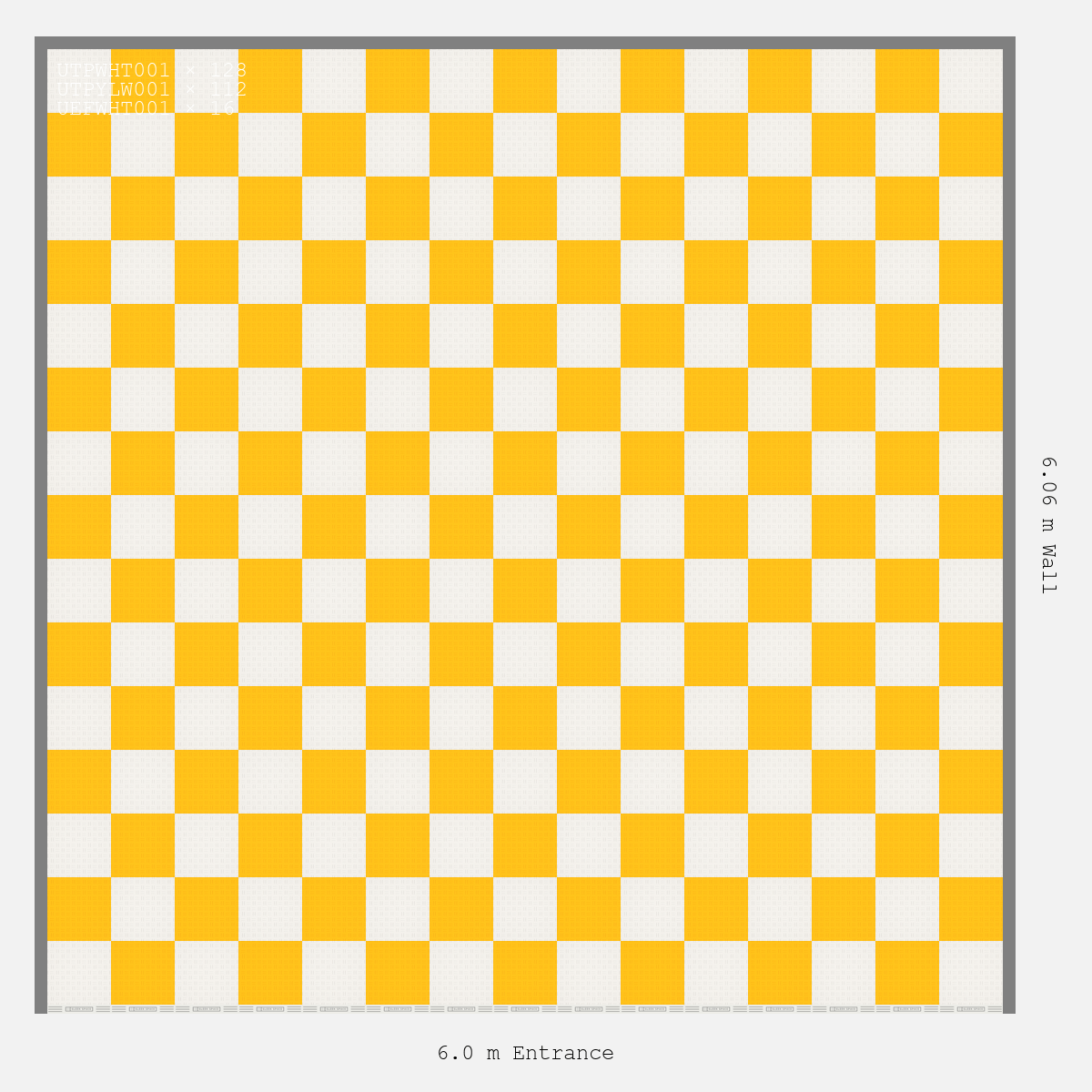 ULTRATUFF Chequer Design Alpine White Accent Speed Yellow