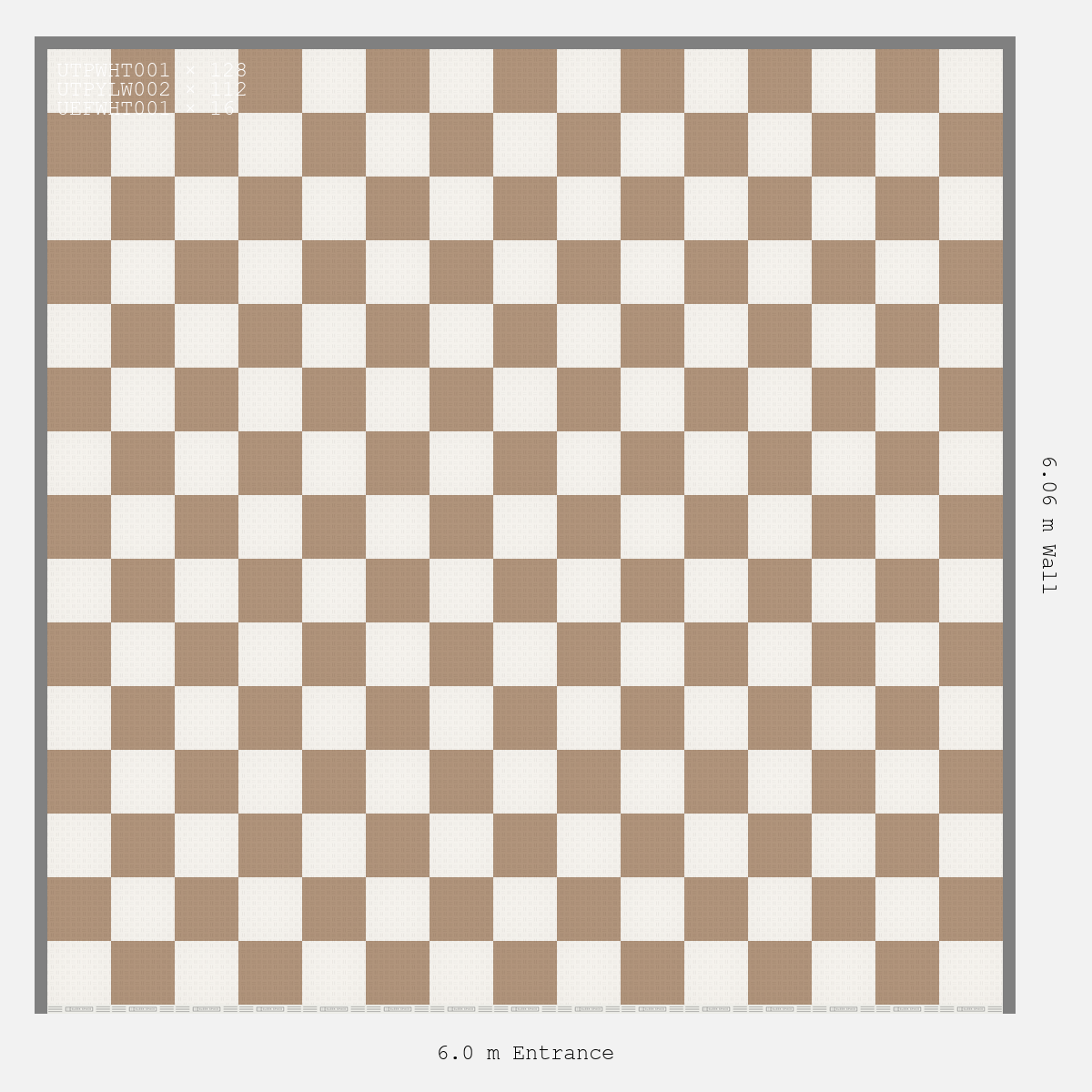 ULTRATUFF Chequer Design Alpine White Accent Stone Beige