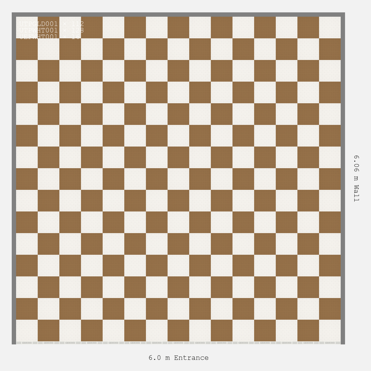 ULTRATUFF Chequer Design Alpine White Accent Trophy Gold