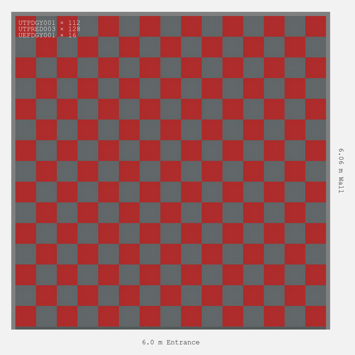 ULTRATUFF Chequer Design Space Grey Accent Crimson Red