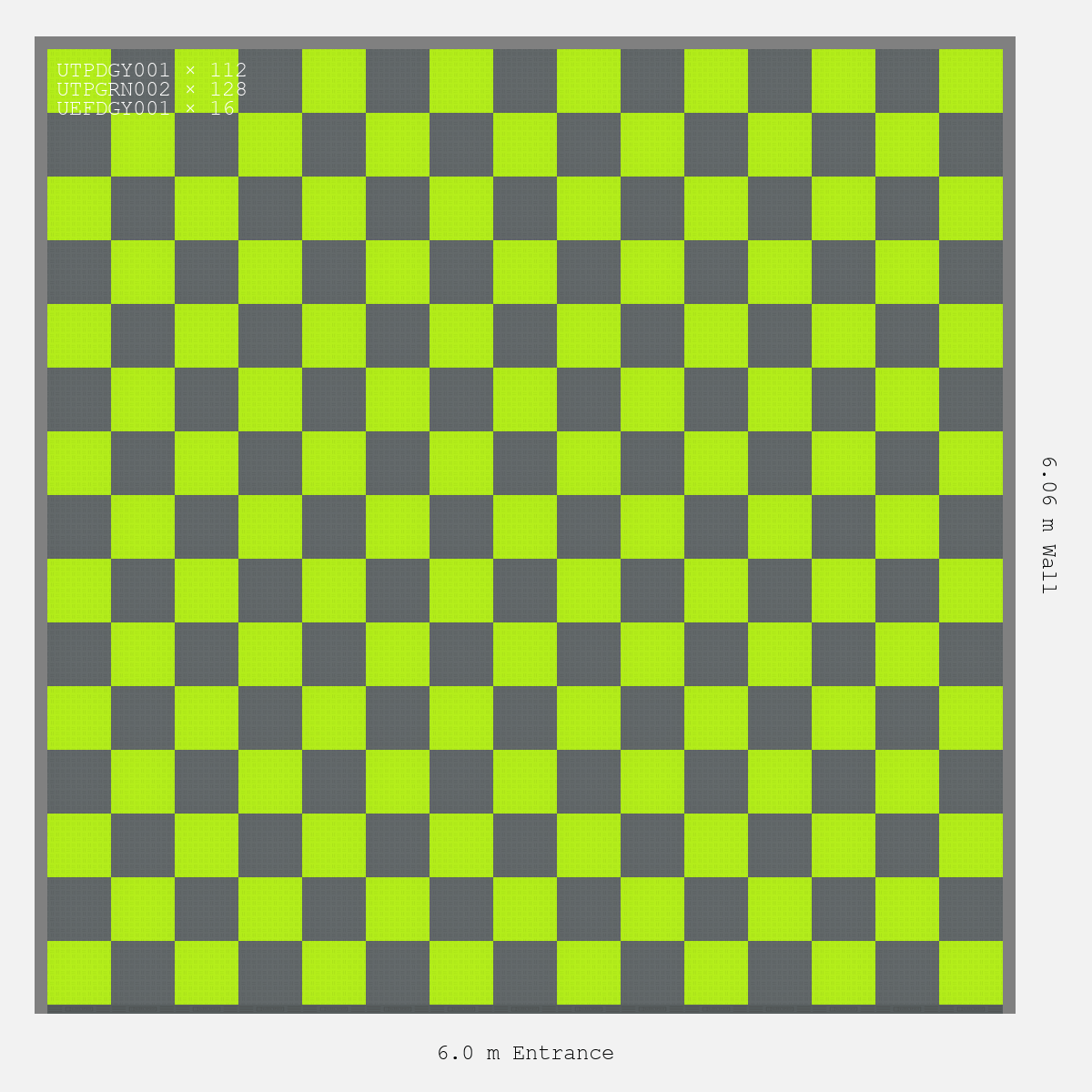 ULTRATUFF Chequer Design Space Grey Accent Electric Green