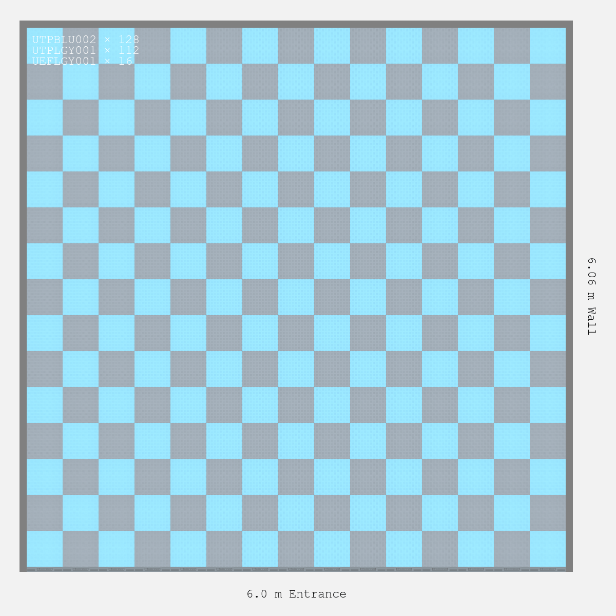 ULTRATUFF Chequer Design Silver Grey Accent Gulf Blue
