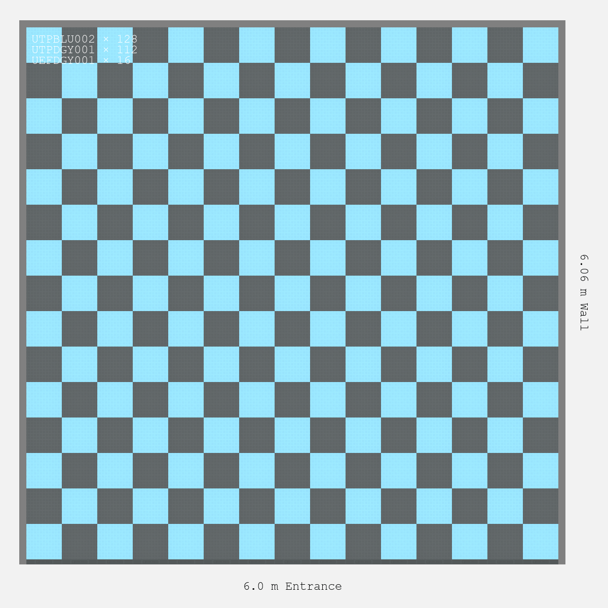 ULTRATUFF Chequer Design Space Grey Accent Gulf Blue