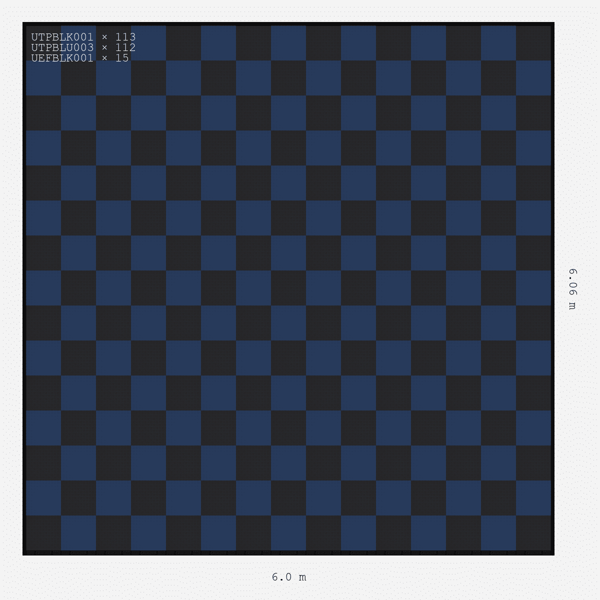 ULTRATUFF Chequer Design Jet Black Accent Night Blue