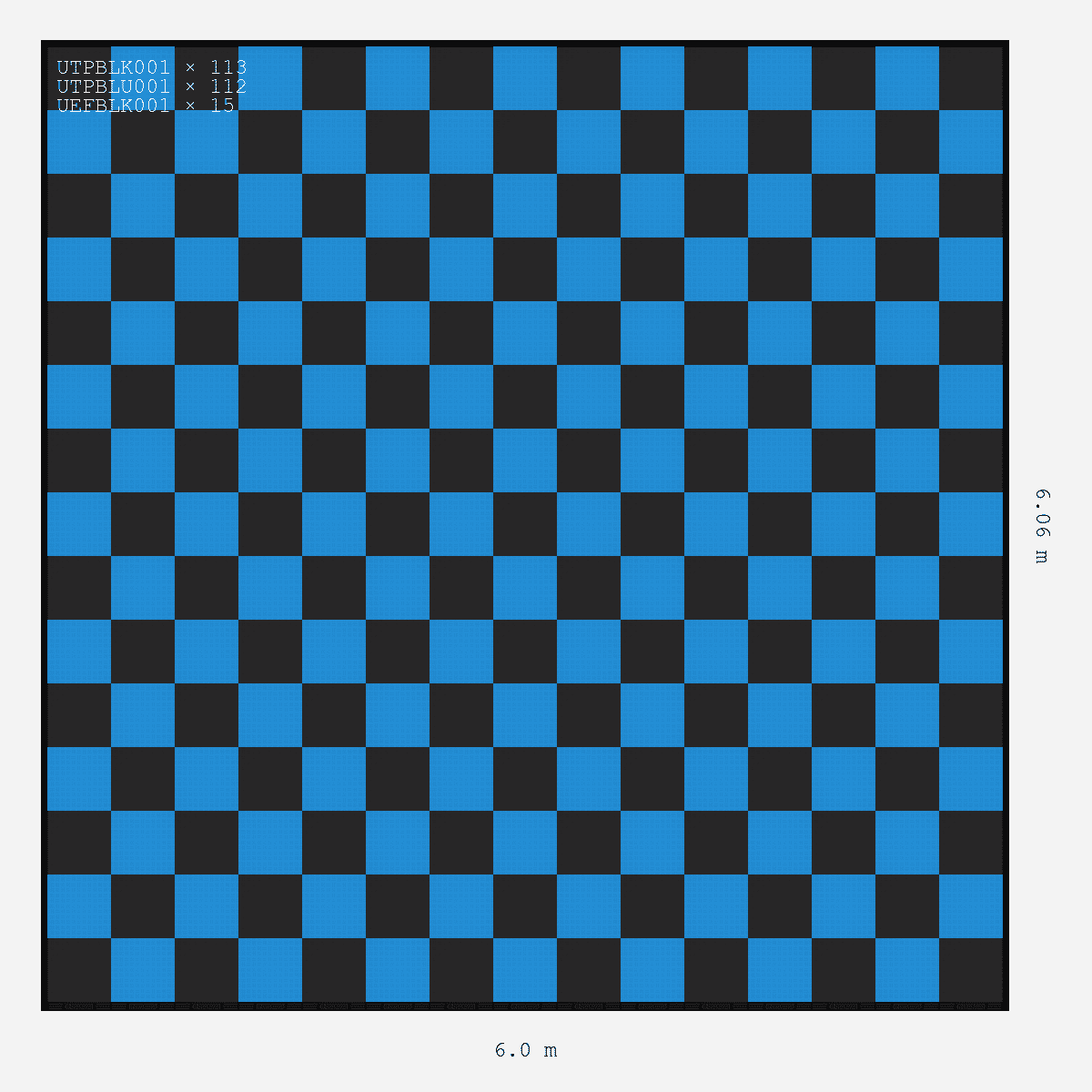 ULTRATUFF Chequer Design Jet Black Accent Riviera Blue