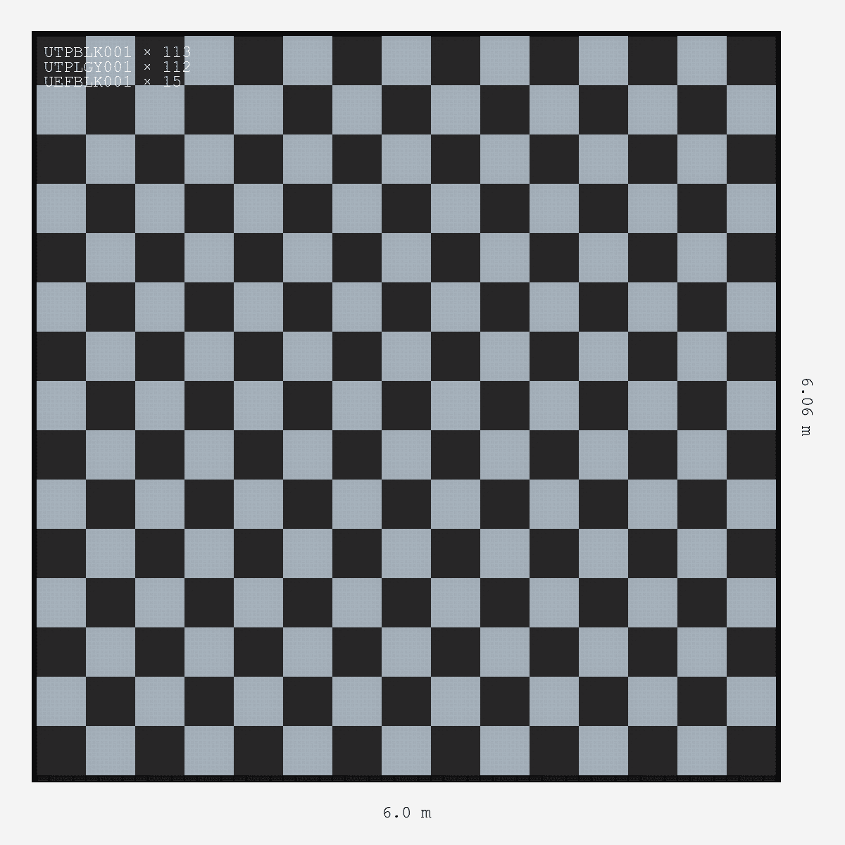 ULTRATUFF Chequer Design Jet Black Neutral Silver Grey