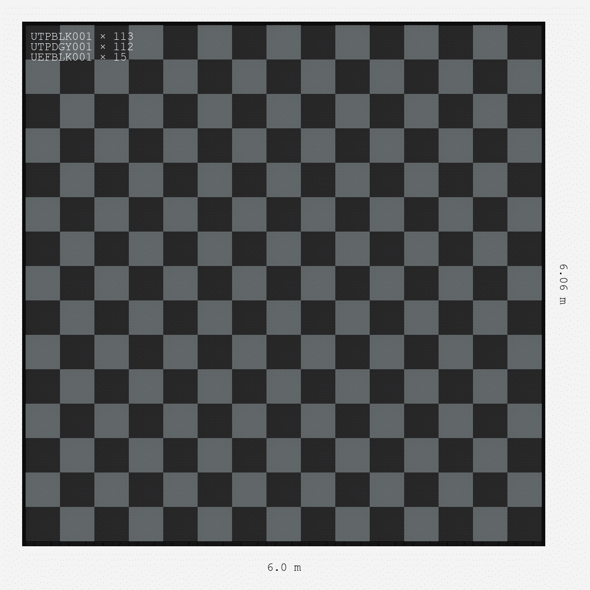 ULTRATUFF Chequer Design Jet Black Neutral Space Grey