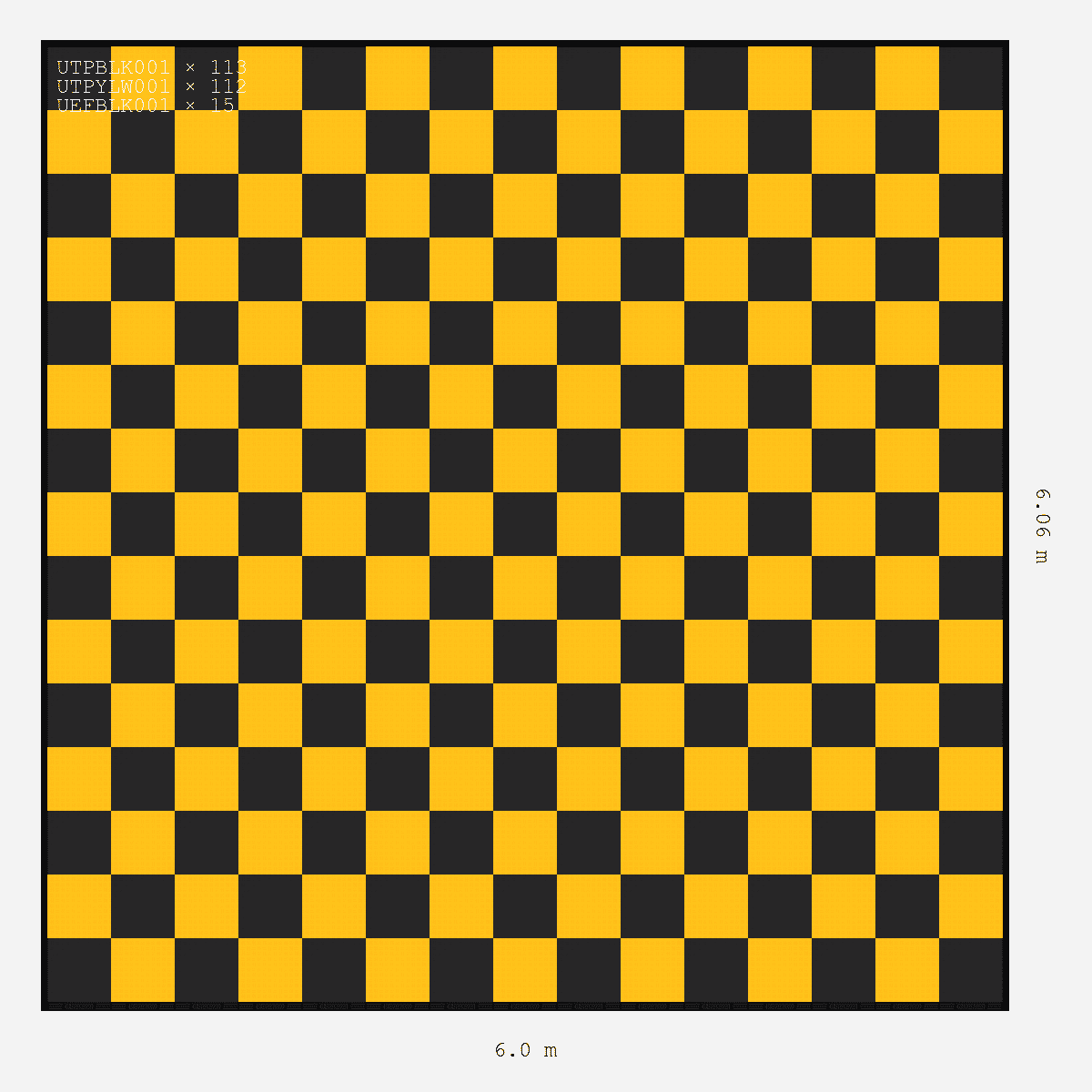 ULTRATUFF Chequer Design Jet Black Accent Speed Yellow