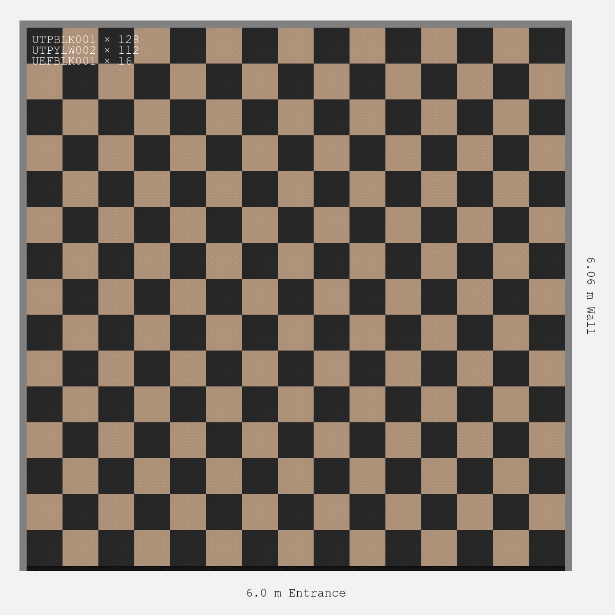 ULTRATUFF Chequer Design Jet Black Accent Stone Beige