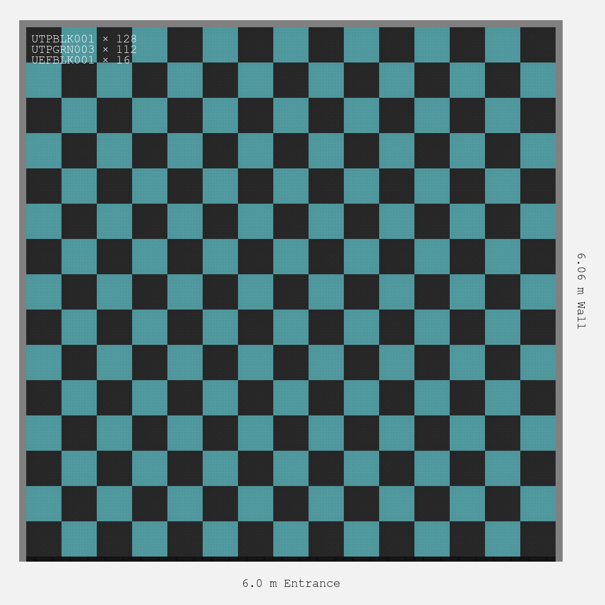 ULTRATUFF Chequer Design Jet Black Accent Turbo Teal