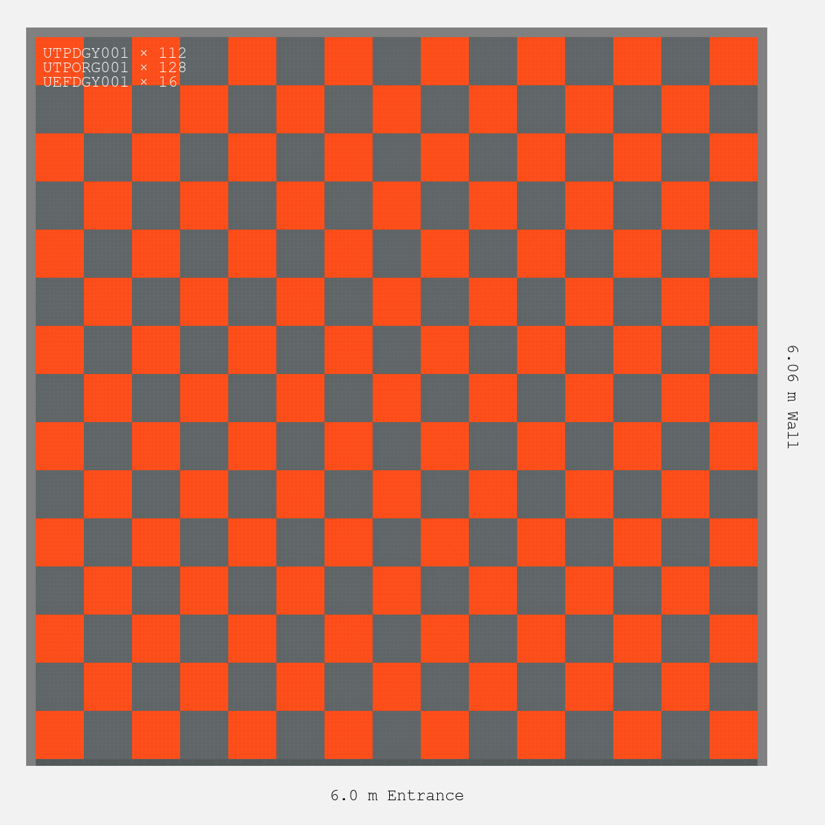 ULTRATUFF Chequer Design Space Grey Accent Lava Orange