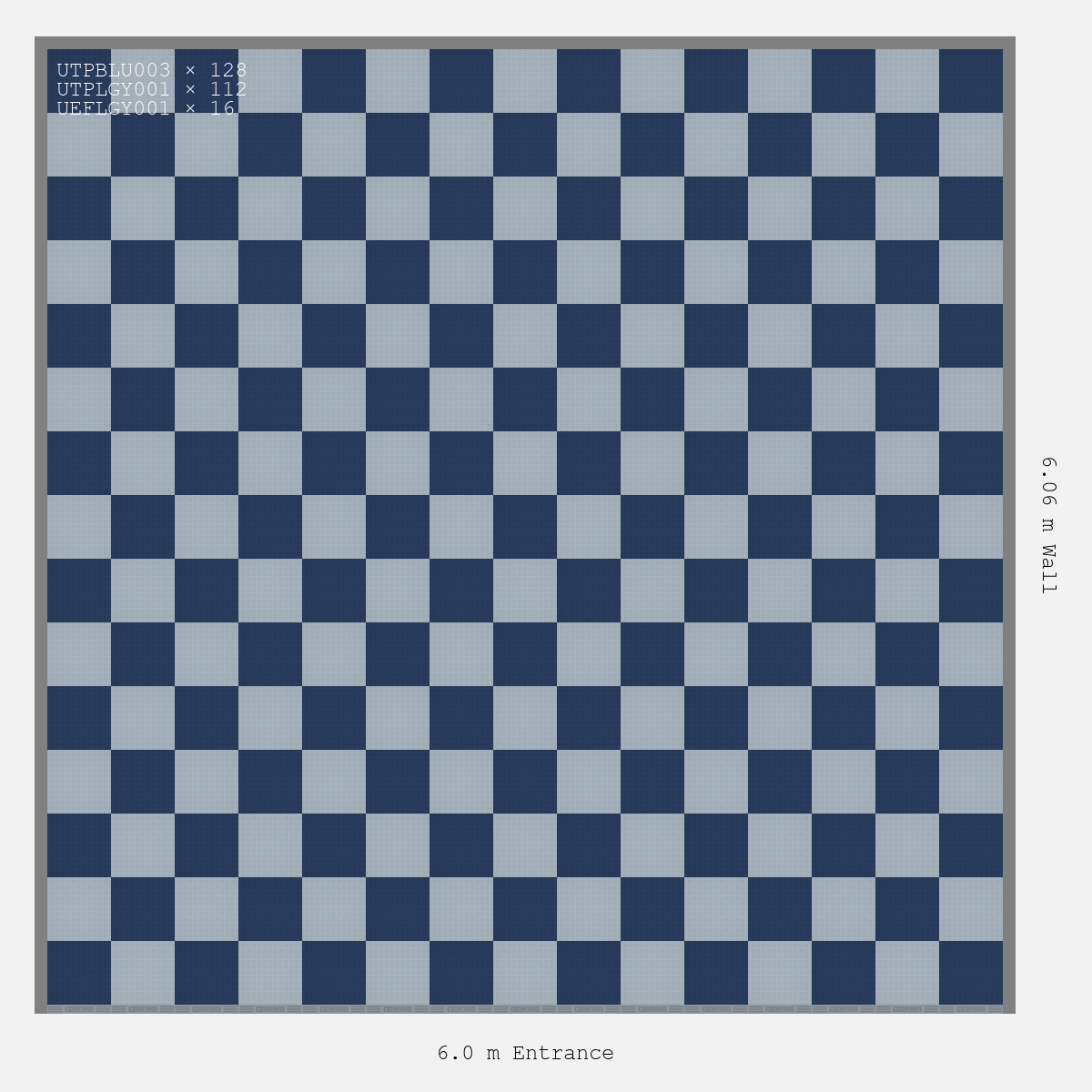 ULTRATUFF Chequer Design Silver Grey Accent Night Blue