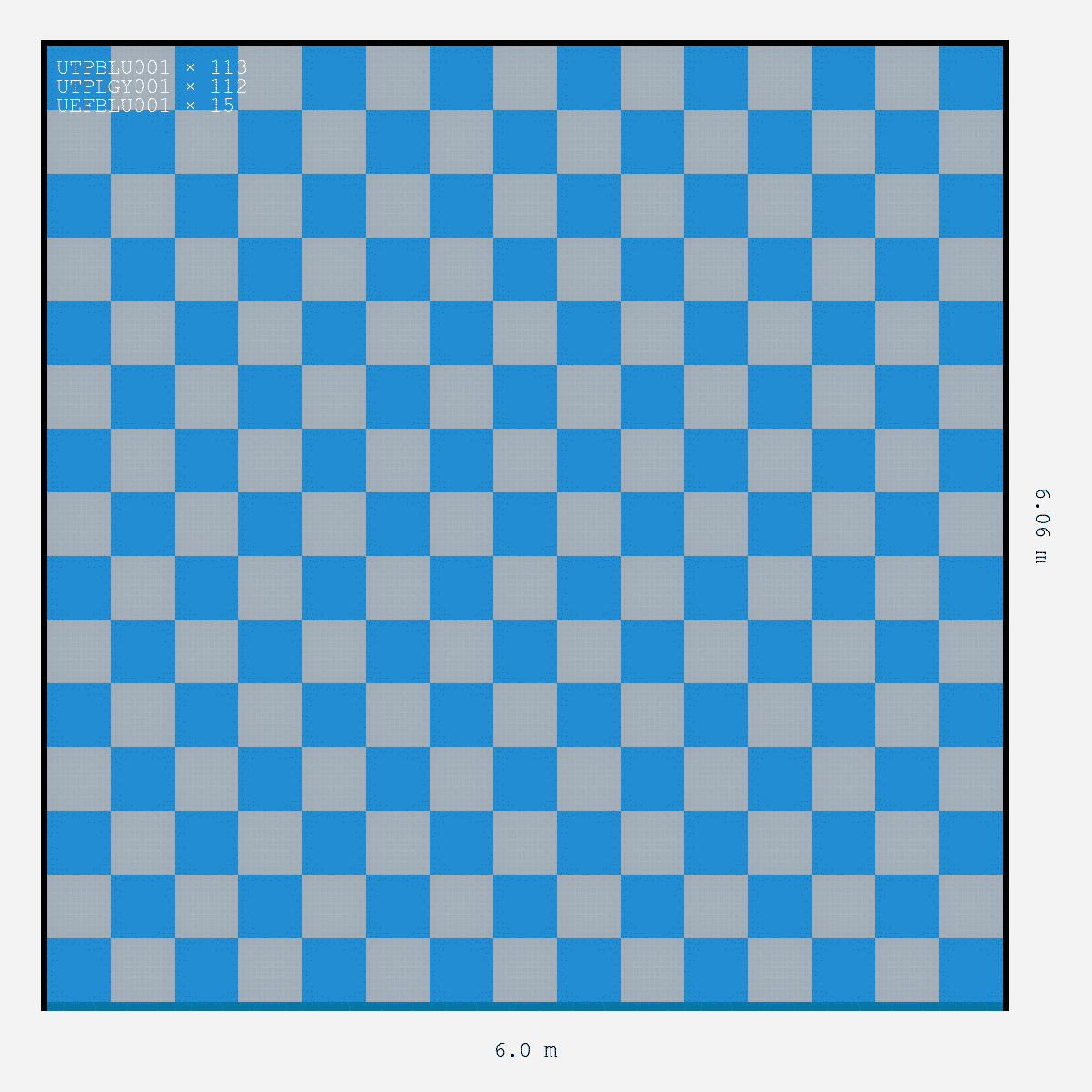 ULTRATUFF Chequer Design Silver Grey Accent Riviera Blue