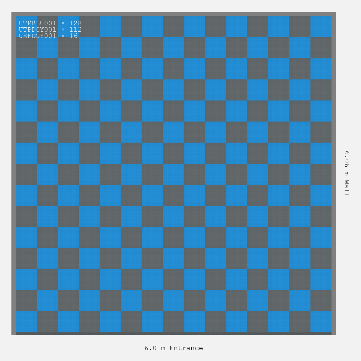 ULTRATUFF Chequer Design Space Grey Accent Riviera Blue