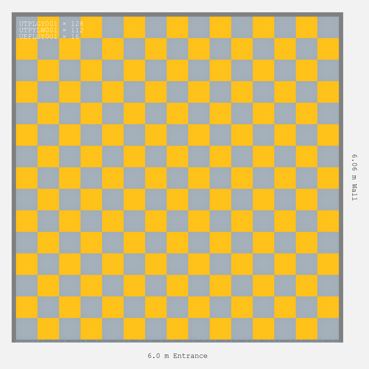 ULTRATUFF Chequer Design Silver Grey Accent Speed Yellow