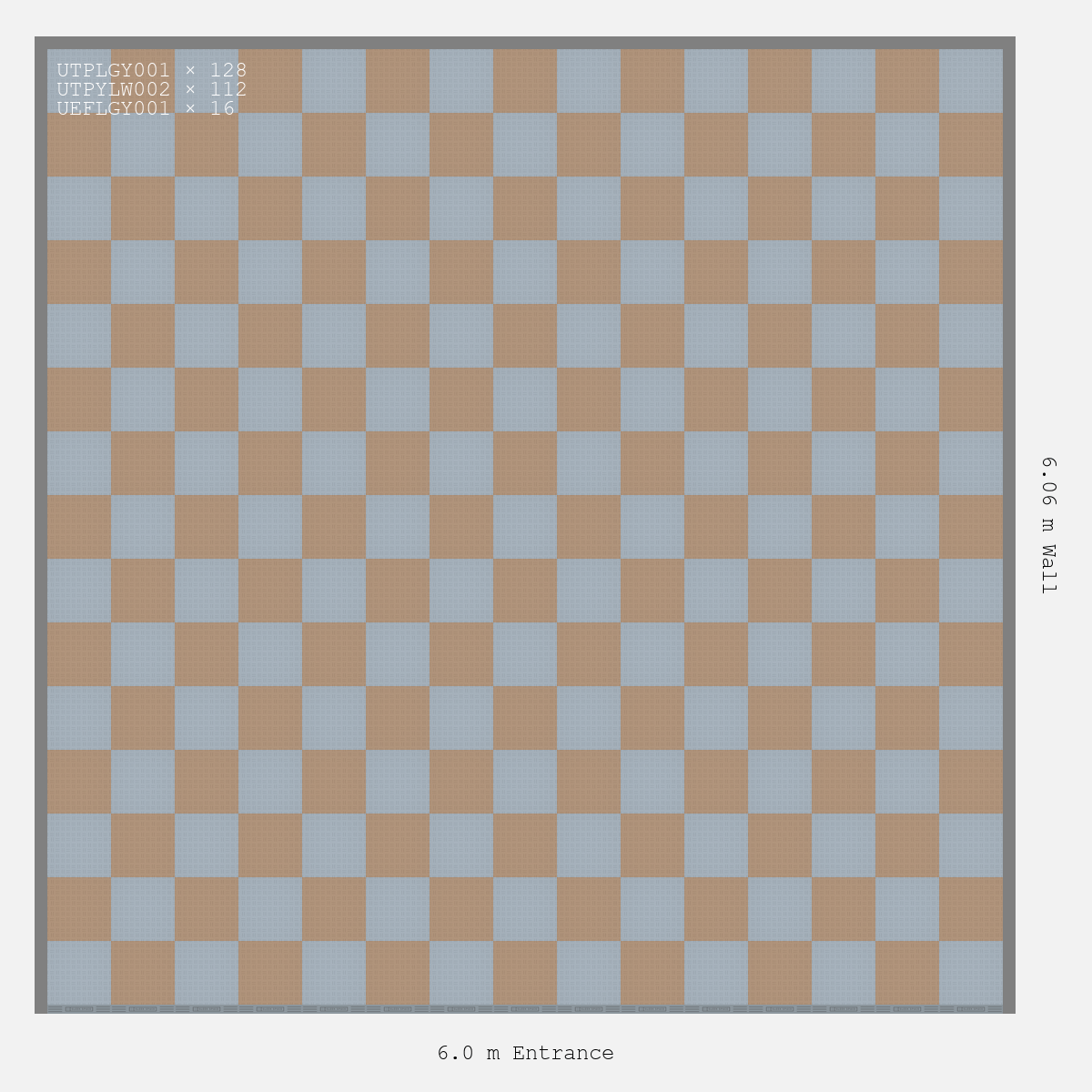 ULTRATUFF Chequer Design Silver Grey Accent Stone Beige