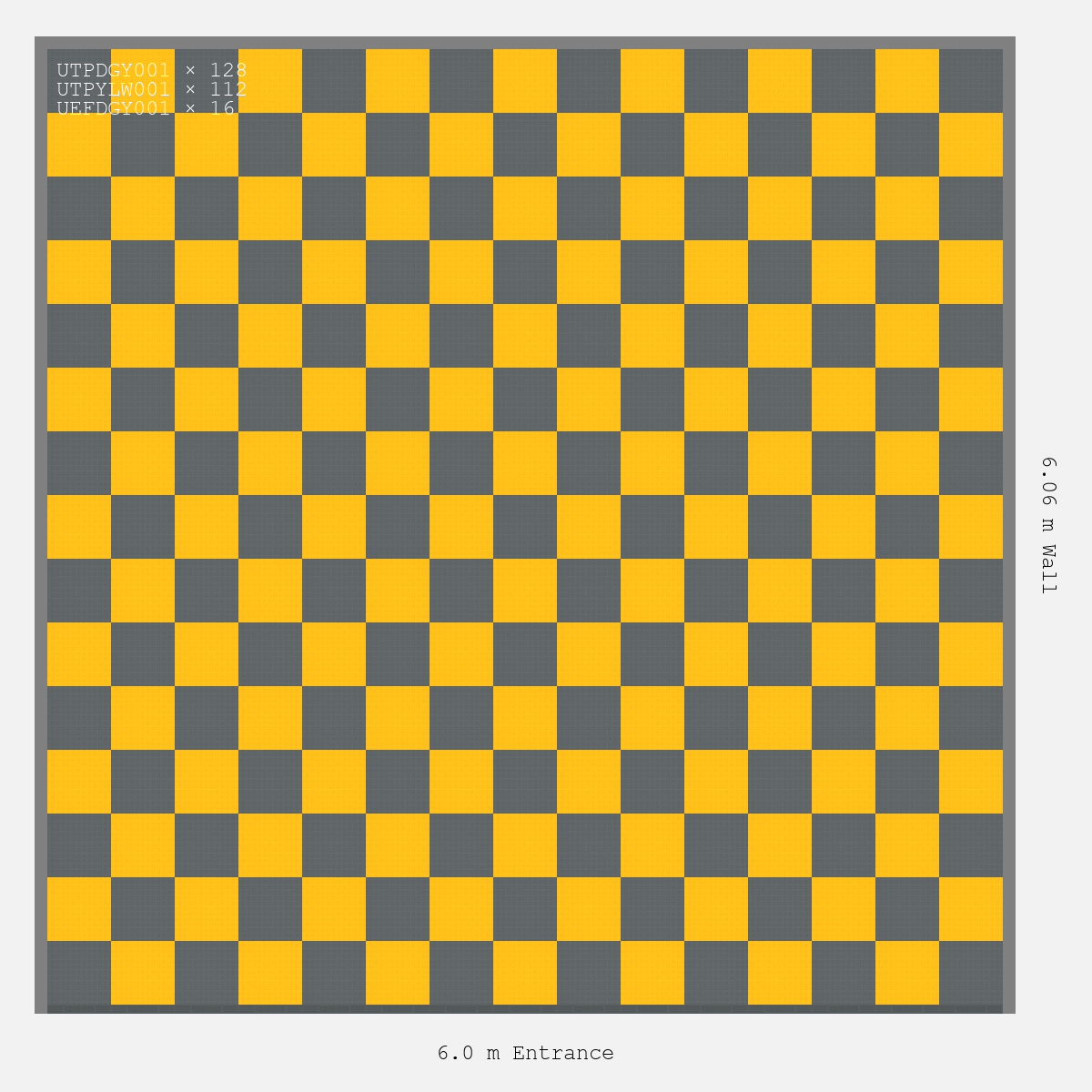 ULTRATUFF Chequer Design Space Grey Accent Speed Yellow