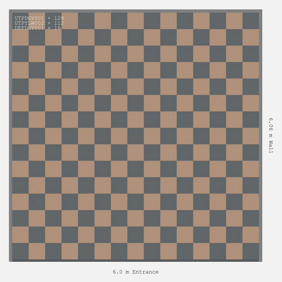 ULTRATUFF Chequer Design Space Grey Accent Stone Beige